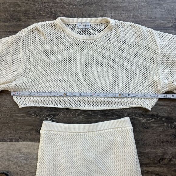 Sabo skirt Knit Mesh Crop Top & Midi Skirt Set | Beachy Chic Size Small NEW - Picture 7 of 15